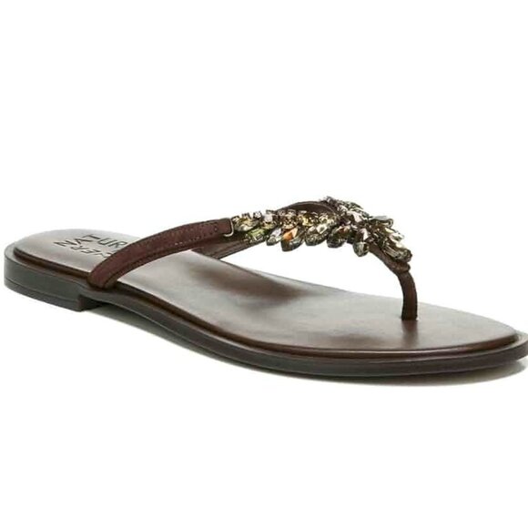 Naturalizer Fallyn Mocha Flat Sandals Women's Size 7M New in Box - Picture 1 of 9